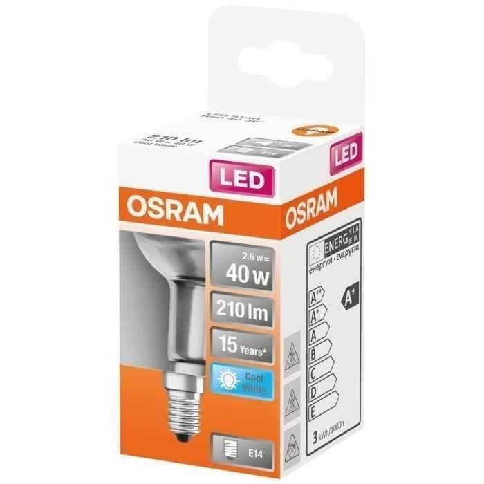osram - spot r50 led verre clair 2.6w e14 210lm 4000k froid