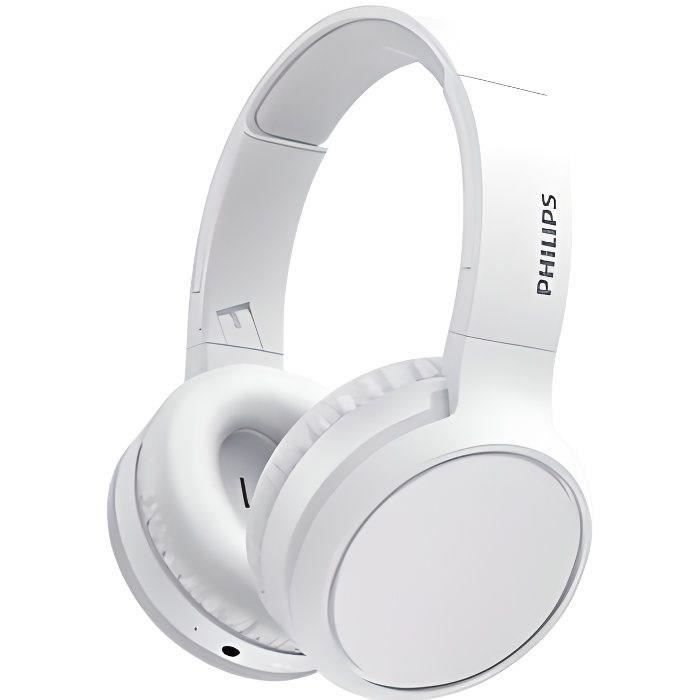 Casque sans fil Philips TAH5205WT/00 - Haut-parleurs 40mm - Bluetooth - Pliage compact - 29h dautonomie - Blanc