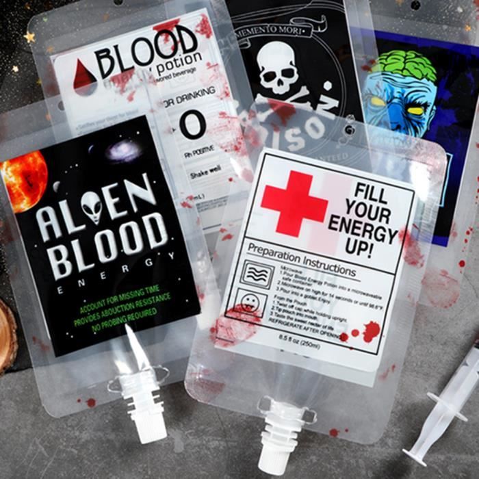 Sac De Sang Halloween 250 Ml - Récipient à Boire Pour Fête Zombie Et Cosplay - 10