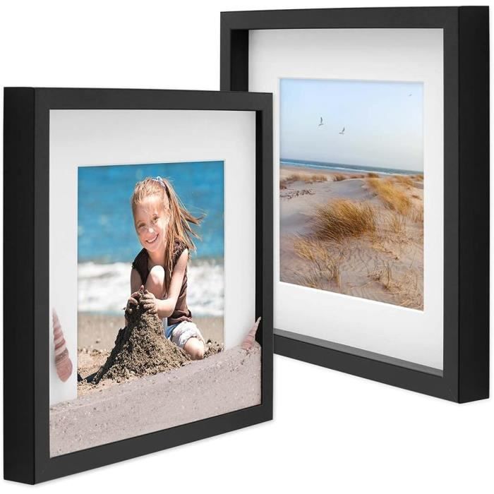 Noir Cadre 3D Profond 20x20 cm Boite Photo Petit Cadre 3D Profond Carré