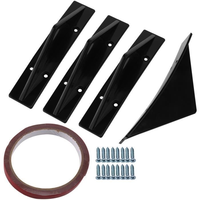 4 Ailerons Pare-Chocs Arrière Voiture - Noir Brillant - Style Sportif - Universel