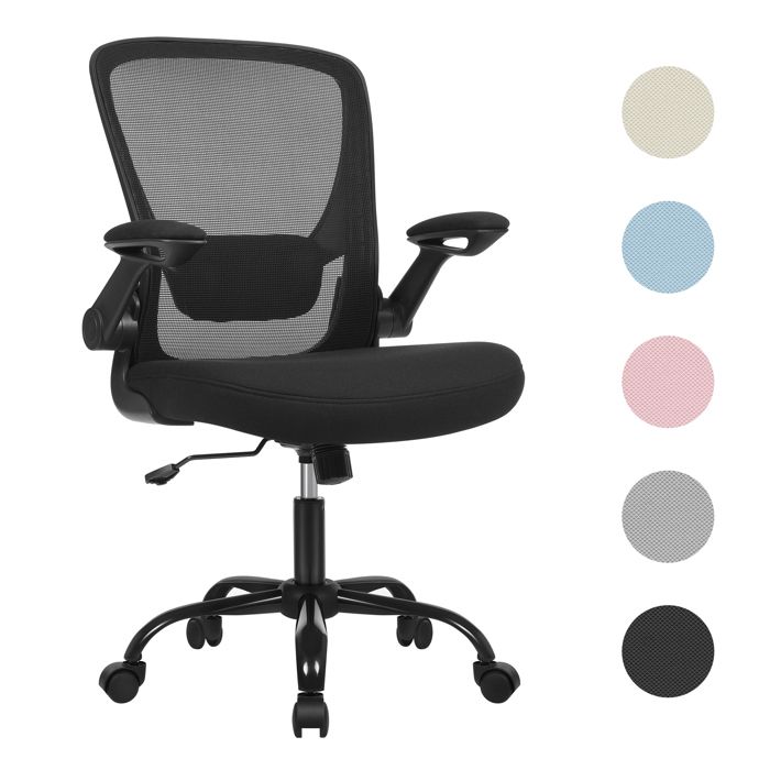 Fauteuil de bureau pivotant à 360° hauteur réglable Noir SONGMICS OBN37BK