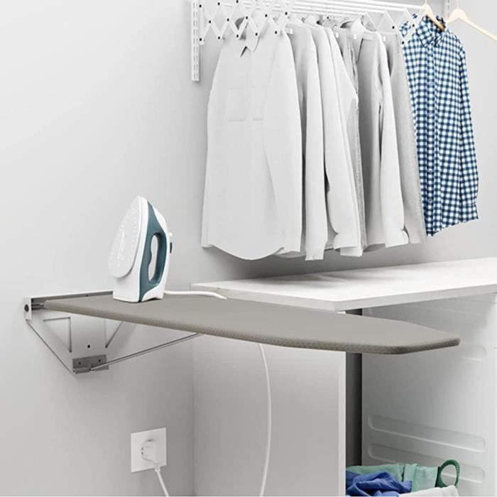 Gemsaya Planche à Repasser Pliable Murale - Petite Planche Escamotable Pour Petits Espaces Gris