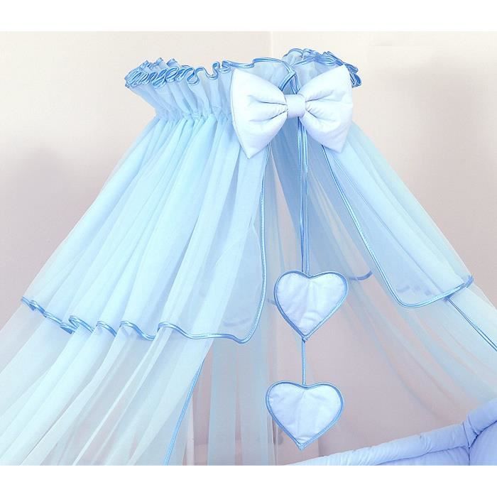 Baldacchino Zanzariera Con Cuori 480x150 Cm + Supporto In Metallo - Protezione E Decorazione Per Lettino