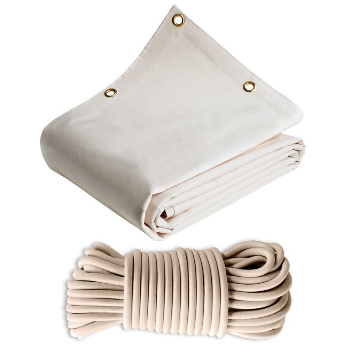 TECPLAST Pack Toile De Pergola 3x4 M Beige Foncé + Sandow 20 M - Prêt à Poser, Garantie 5 Ans