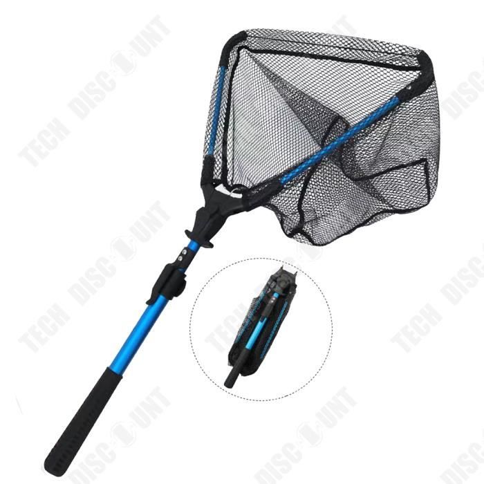 Épuisette De Pêche Pliable – Filet à Menés – Manche Aluminium Fixe 20'' (Taille De Cerceau 13'')