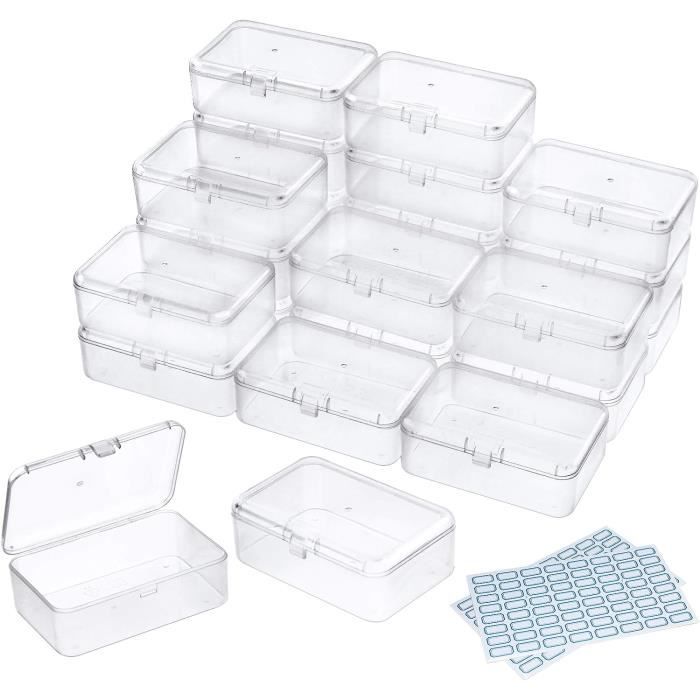4 Paniers De Rangement Plastique Autocollants - Organisateur Tiroir, Salle De Bain, Cuisine - Blanc
