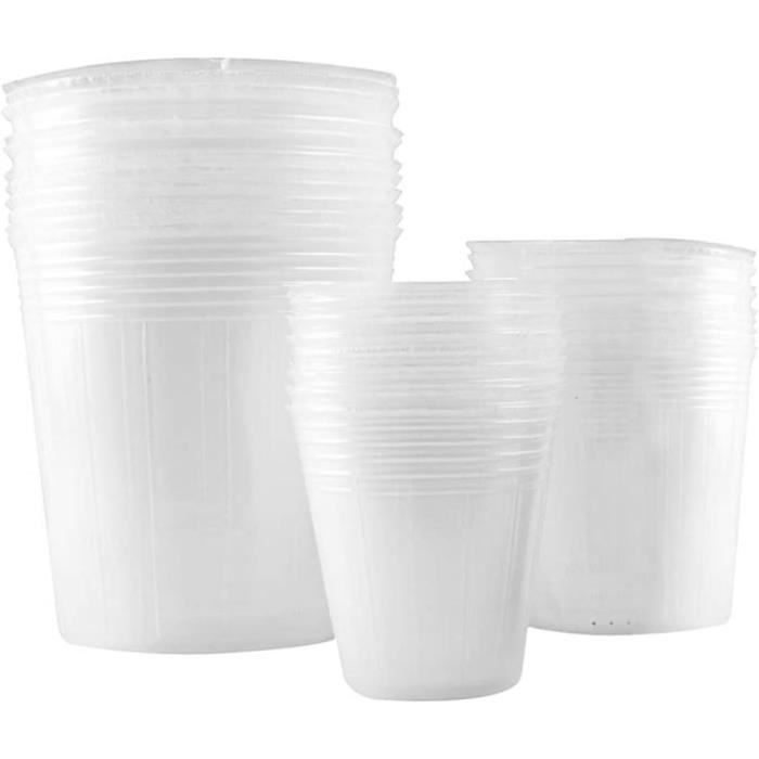 50 Pièces Pépinière Pots, 15CM Petit Pot De Fleur Plastique, Réutilisables Pot Semis Godets