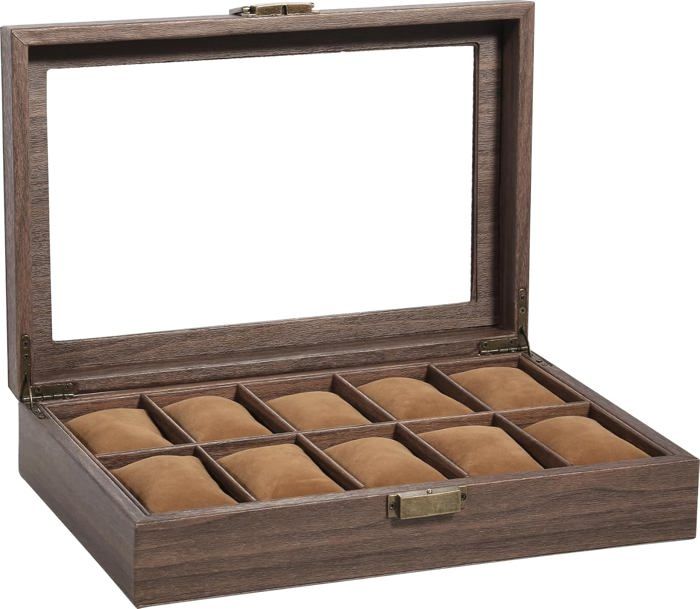 Coffret Présentation Pour 10 Montres - Boîte Rangement Vitrine Noir, Neuf