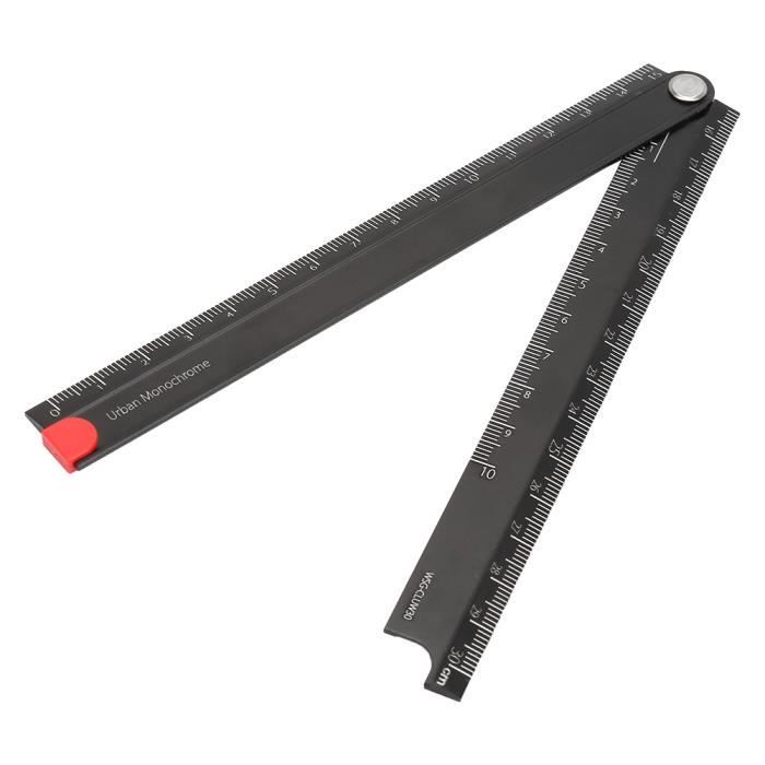 Règle Pliante 30 Cm Avec Rapporteur - Alliage Aluminium - Pour Dessin, Architecture, Bureaux - Portable Et Précise