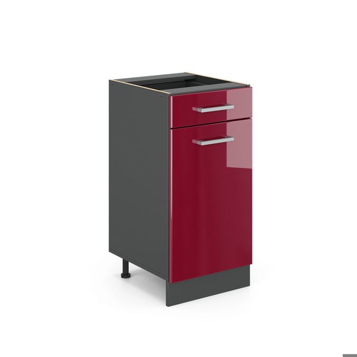 Meuble cuisine R-Line 40cm sans PT Rouge brillant/Anthracite Vicco 34918