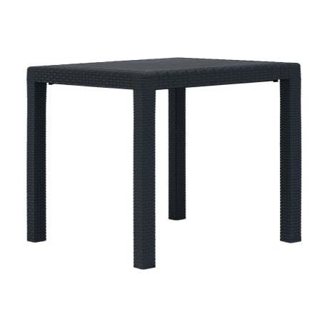Table de jardin - VIDAXL - Anthracite - Plastique - Aspect de rotin - 79x79x72cm