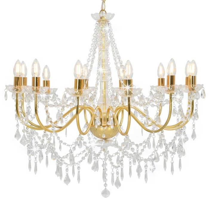 vidaXL Lustre avec Perles Lampe Suspendue Lustre Luminaire Eclairage Intérieur Salon Salle de Séjour Chambre à Coucher 281611