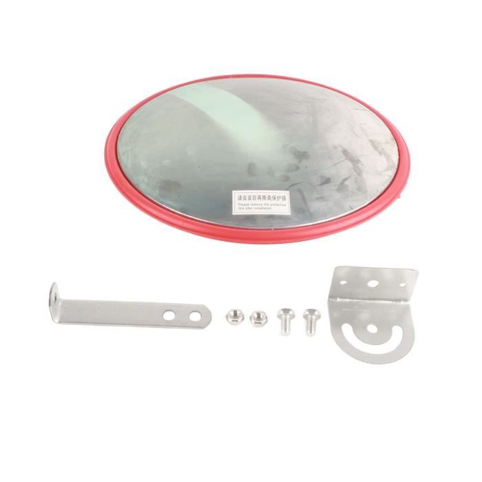 Miroir De Sécurité Convexe 45 Cm - Polycarbonate Résistant - Support Réglable - Pour Garage, Entrepôt, Magasin - Angle De Vue 160°