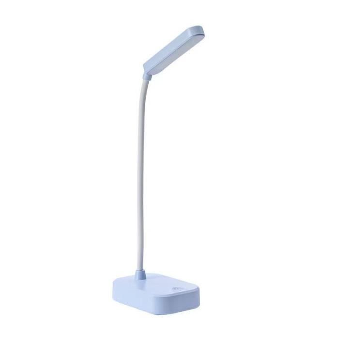 Lampe de bureau sans fil Lampe de bureau enfant Bleu avec câble dalimentation USB 3 niveaux de réglage de la luminosité