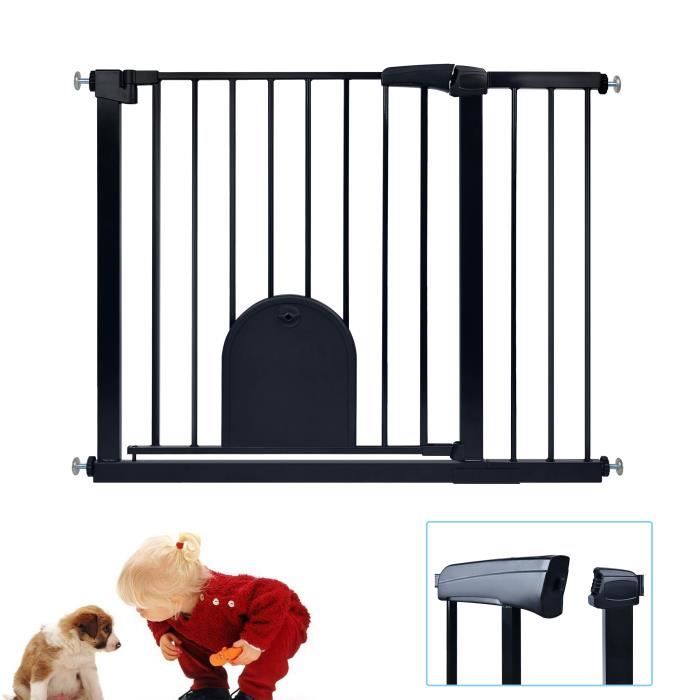 Comparer les prix de Barrière de Sécurité - XMTECH - Réglable 95-105cm - Fermeture Auto - Porte pour Animaux - Noir