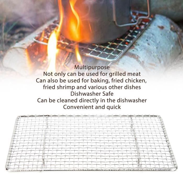 Grille De Barbecue Pliable 55x30cm – Antirouille, Acier, Idéale Pour Le Camping