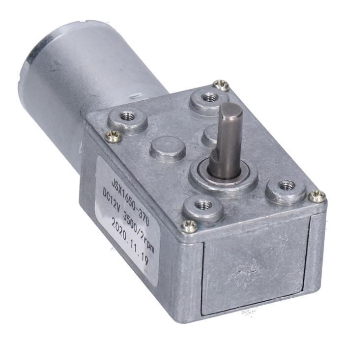 Moteur à Engrenage à Vis Sans Fin JGY370 - 6V/12V/24V DC, 10 à 150 RPM, Couple 25 Kg.cm, Arbre Fileté M6