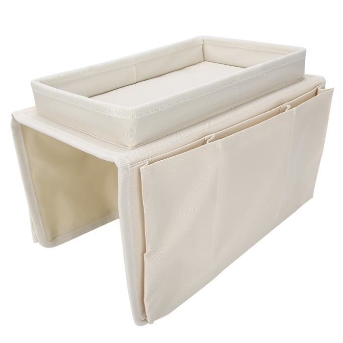 Organisateur D'accoudoir Pour Canapé - 5 Poches - Pour Télécommande, Téléphone, Magazines - 88x32 Cm Bleu