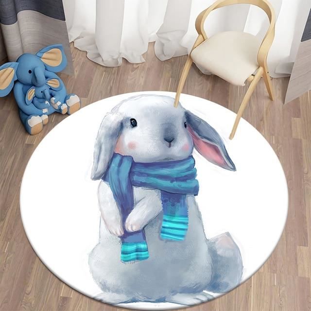 Tapis De Sol Gamer Rond – Motif Manette De Jeu 3D, Antidérapant, Lavable En Machine