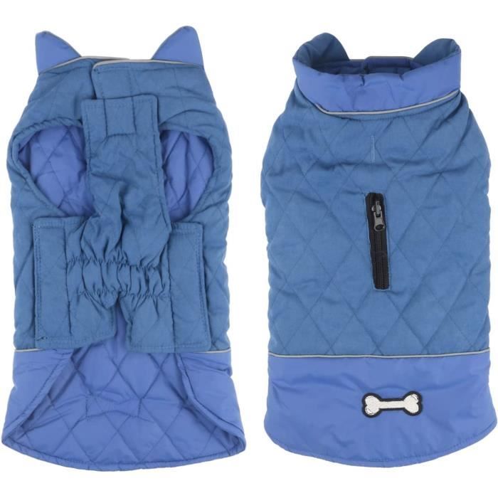 Meilleurs prix pour Manteau coupe-vent pour chien - ZGEER - Bleu - Veste chaude d'hiver - Vêtements anti-neige