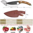 Couteau de Cuisine Fait à la Main,couteau de Boucher Japonais,Couteau à Viande, Couteau à Désosser avec Manteau, Utilisé pour H160-1