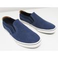 Chaussures d'été Homme - Bateau Mocassin en Tissus - Bleu Jean - Semelle Caoutchouc - Confortable et Léger-1