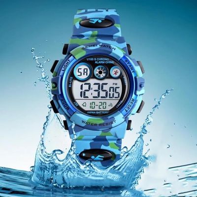 Montre Enfant KLISSAA Digitale à Quartz - Apprentissage De L'Heure Avec Bracelet Ajustable