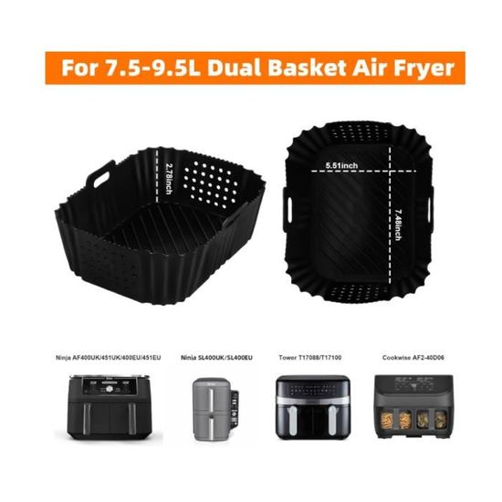GlasFlength Moule Silicone Air Fryer Pour Ninja Double Stack XL