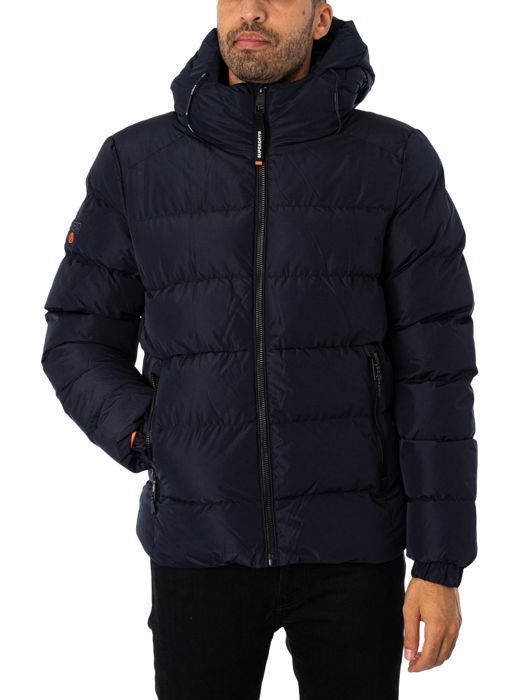 Doudoune De Sport À Capuche Superdry Homme Bleu Bleu