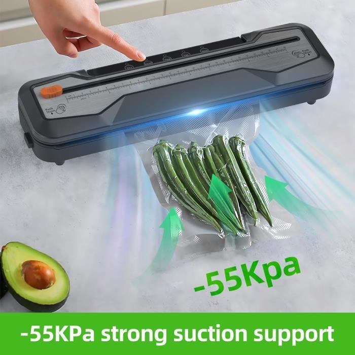 Frohsen Machine Sous Vide Alimentaire - Scelleuse Automatique Avec 10 Sacs Et Affichage Numérique