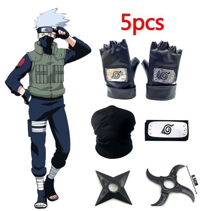 5PCS Ensemble d'accessoires de dessin animé Naruto, gants Uchiha