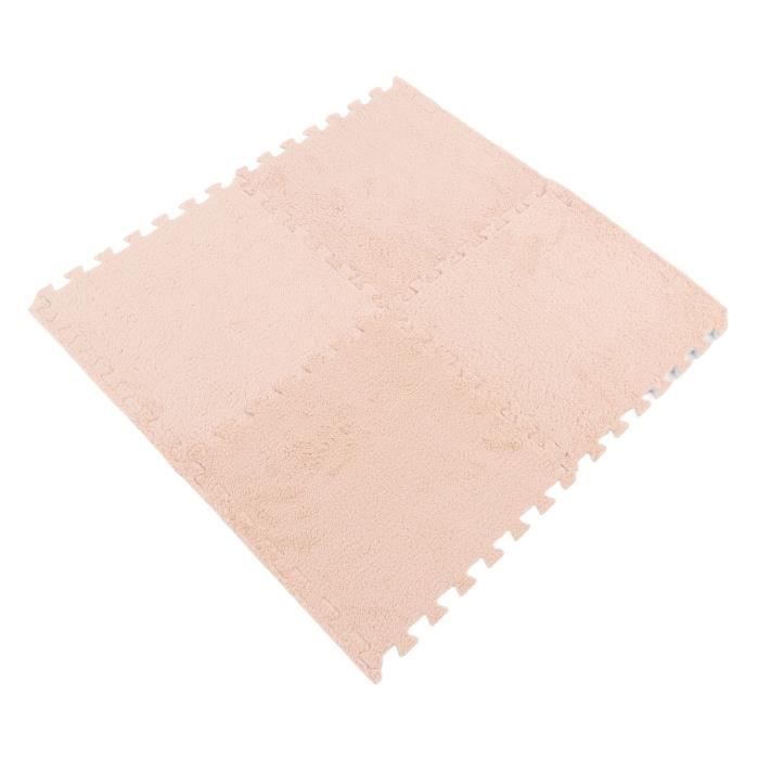 Tapis De Sol Puzzle En Mousse Peluche – 10 Pièces, Polaire Corail, Antidérapant, Gris/blanc – Pour Chambre
