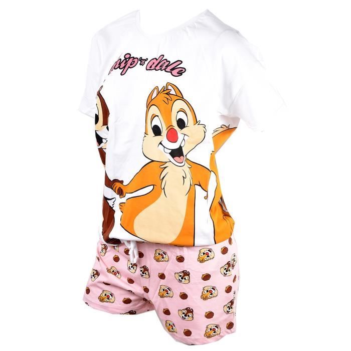Pyjama Femme LICENCE DISNEY EV3546 BLANC TIC ET TAC Ev3546 blanc tic et tac Cdiscount Pret a Porter