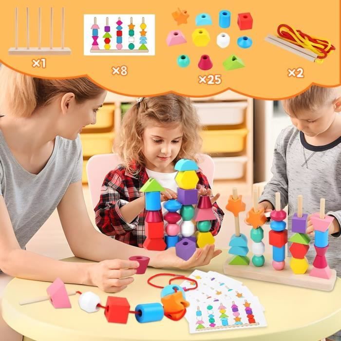 Royouzi Montessori Jouet à Partir de 2-5 Ans, en Bois, Jeu de Tri pour Garçon et Fille, Motrice Éducatif, Cadeau