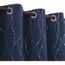Lot De 2 Rideaux Occultants DECONOVO Bleu à Motifs Cubes – 140 X 240 Cm, à Oeillets