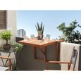 Table de balcon rabattable - BELIANI - UDINE - Bois acacia foncé - Rectangulaire - Pliant-2