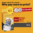 Kodak Mini 2 Retro Imprimante Photo Mobile pour Smartphone (iPhone & Android), Imprimante Bluetooth, 5,4 x 8,6cm, White + 68 Photos-2