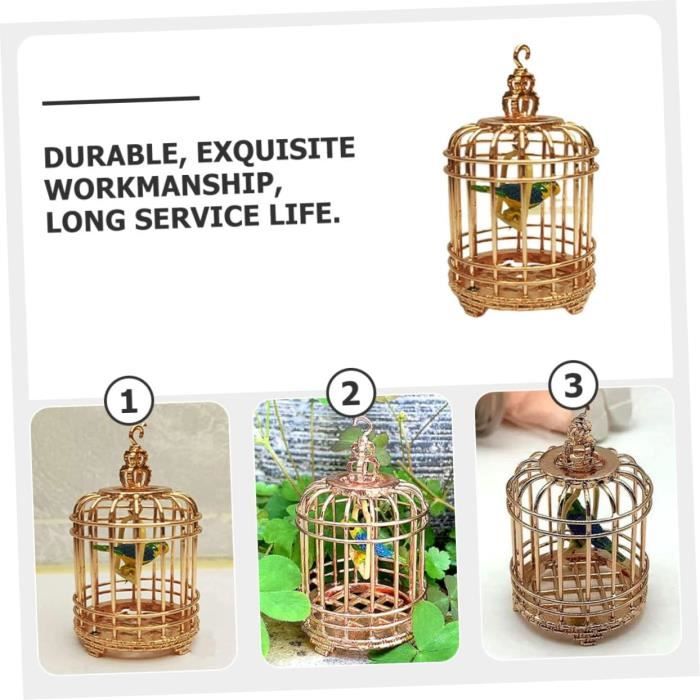 Cage à oiseaux miniature pour maison de poupée 2,5 cm (1 po.) - France Cage à oiseaux miniature pour maison de poupée 2,5 cm (1 po.) - France