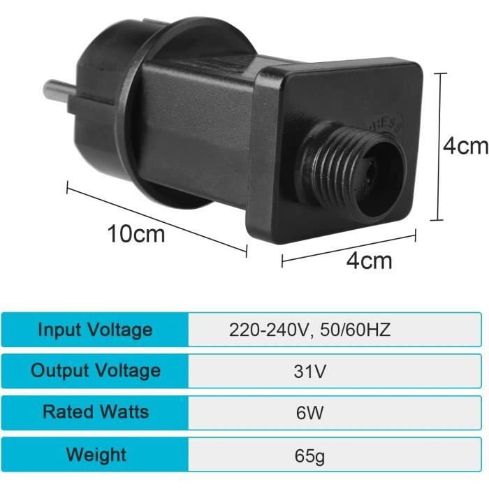 Clignoteur Pour Guirlandes Lumineuses 31V 6W - 8 Modes + Minuterie - IP44 étanche - Pour Jusqu'à 1800 LED