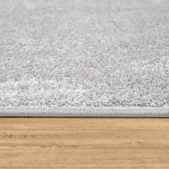 Tapis longs poils shaggy 160x230 rectangle tissé gris et blanc | Leroy