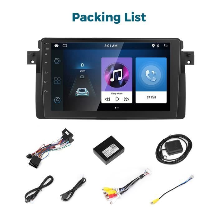Inefala Android 13 CarPlay Radio BMW E46 1999-2005 – Écran 9" Tactile, Sans Fil CarPlay & Android Auto, GPS, Bluetooth, WiFi, DSP, Miroir Lien