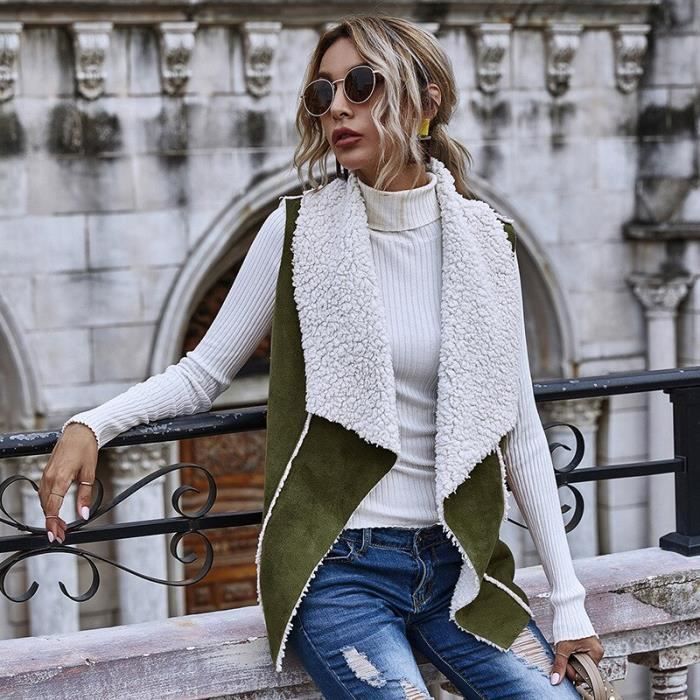 Gilet Sans manches Simple positif et n gatif deux Wear grande