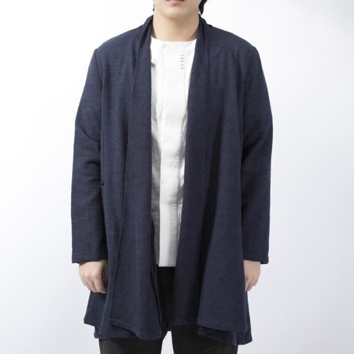Gilet cardigan Manteau coupe vent en coton et lin pour homme