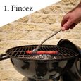 Pince INOX à roulettes Multifonctions pour Cuisine et Barbecue, Taille 30cm-3