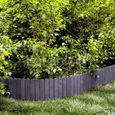 Floranica Rollborder Bordure de parterre bois de pin 200 cm Anthracit Hauteur 10 cm Clôture flexible Bordure de jardin à raccourcir-3
