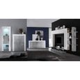 Ensemble de meubles de salon - PRICE FACTORY - KALO - Blanc laqué et gris effet béton - 2 portes et 4 étagères-3