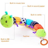 Mignon Peluche musicale pour bébé en forme de chenille - Jouet en peluche doux pour bébé avec froissement multisensoriel, hochet e1 - Puériculture & Eveil bébé Mignon Peluche musicale pour bébé en forme de chenille - Jouet en peluche doux pour bébé avec froissement multisensoriel, hochet e1 - Puériculture & Eveil bébé