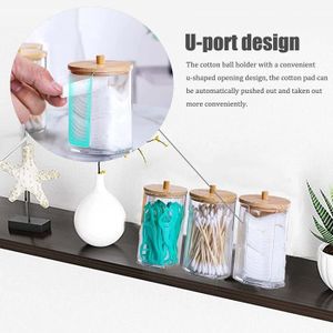 Lot de 2 Rangement Coton Distributeur Coton-Tige Supports Qtip pour