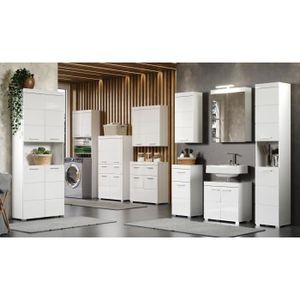 Meuble Colonne Salle De Bain Bambou Style Cosy Naturel Tiroirs Niches Kleankin M25072401